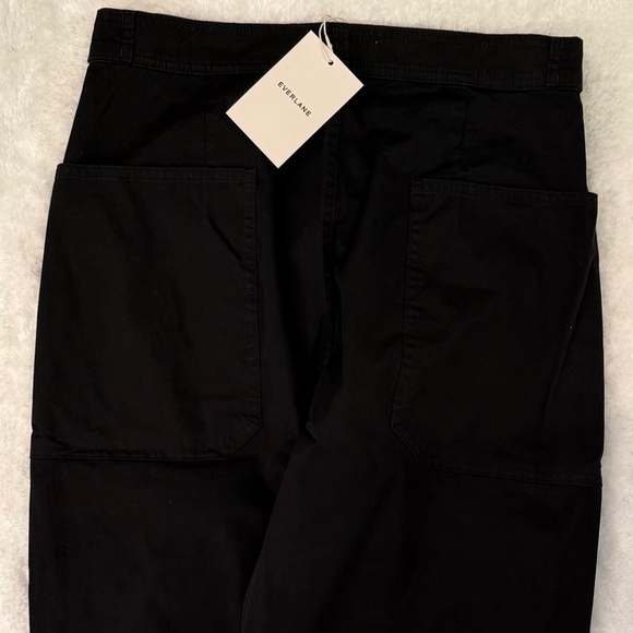 Everlane The Fatigue Barrel Pant Black Organic Cotton Linen Blend Womens 8 NWT - Picture 3 of 4